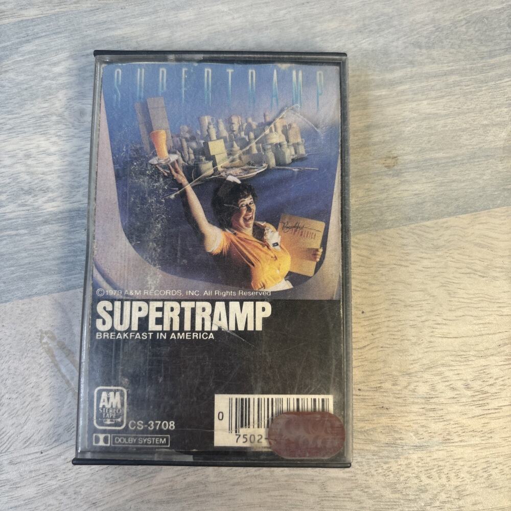 Supertramp Breakfast in America Cassette Tape A&M Vintage Classic Rock